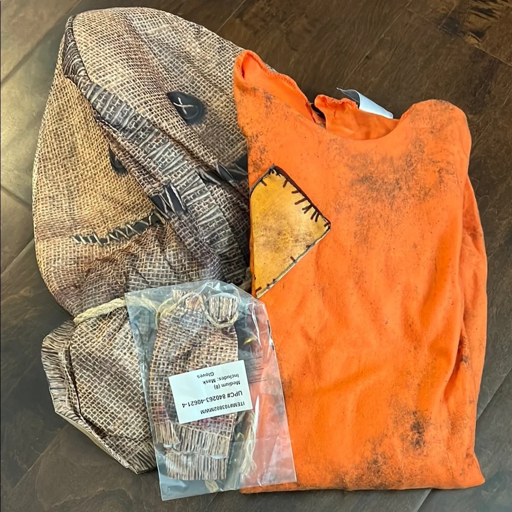 Halloween Scarecrow Costume Set - Orange and Brown - Picture 3 of 4